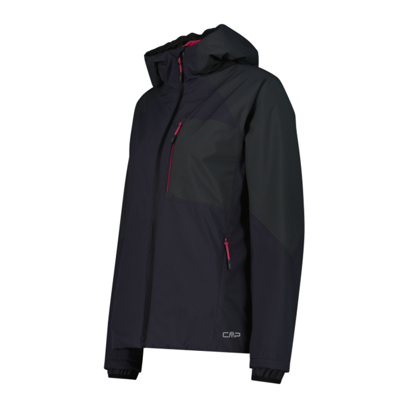 CMP Women's Waterproof Hooded Jacket in Nero/Antracite-1