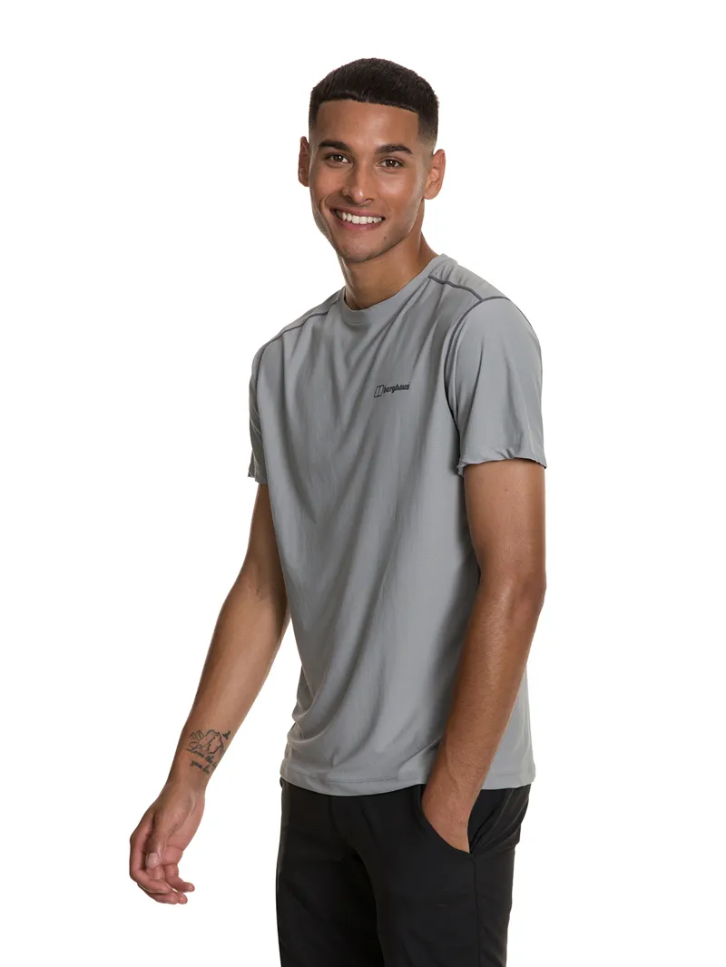 Berghaus Men's 24/7 Tech Tee Super Stretch Crew in Grey-3
