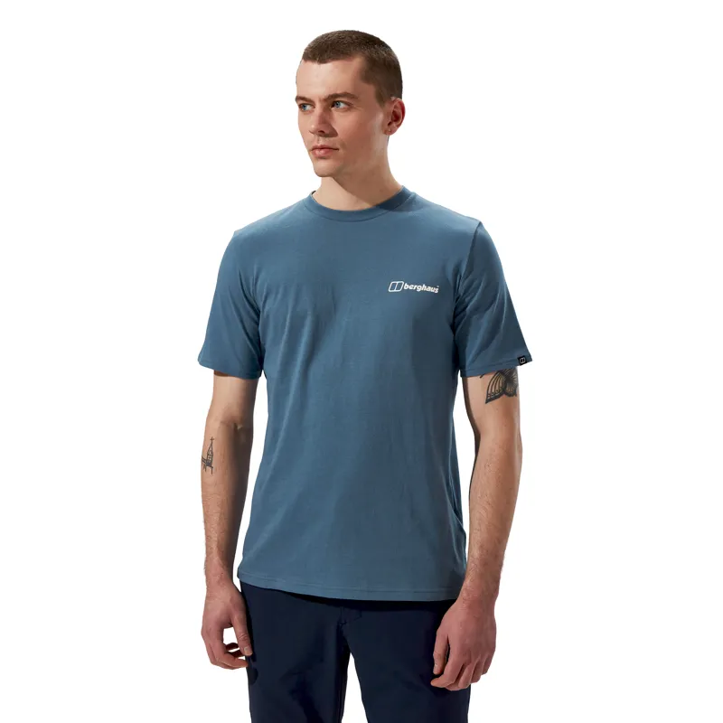 Berghaus Men's Cheviot Box Logo T-Shirt in Blue-2