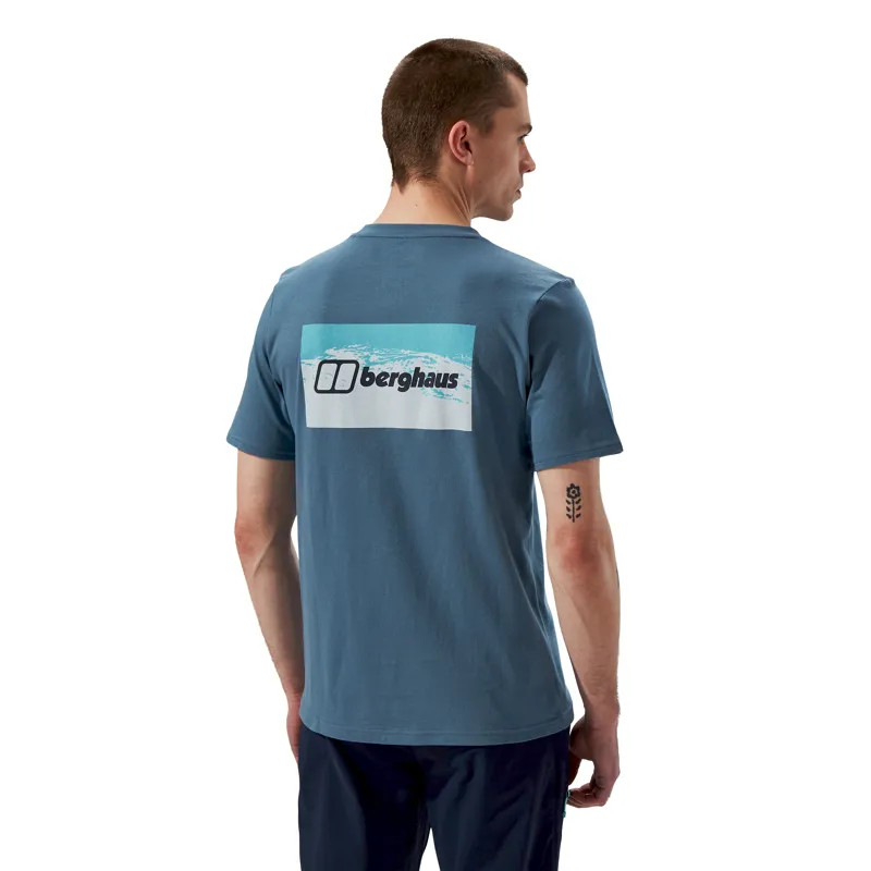 Berghaus Men's Cheviot Box Logo T-Shirt in Blue-3