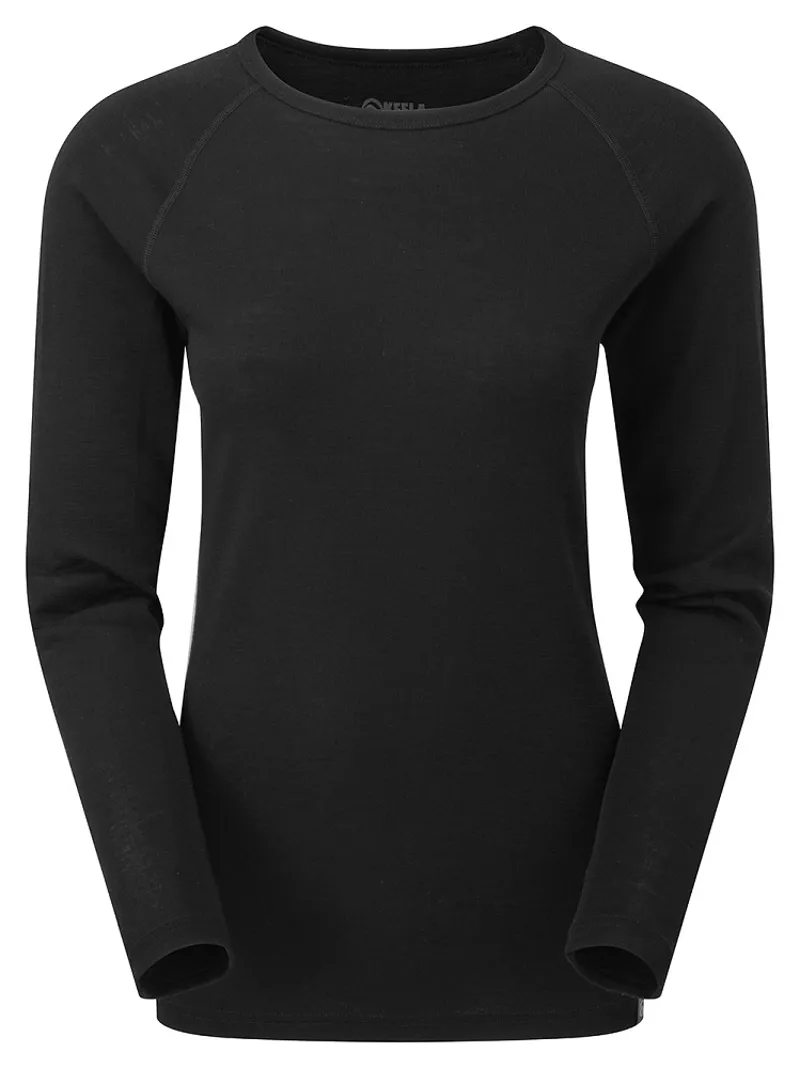 Keela Women's Merino Long Sleeve Round Neck Top in Black