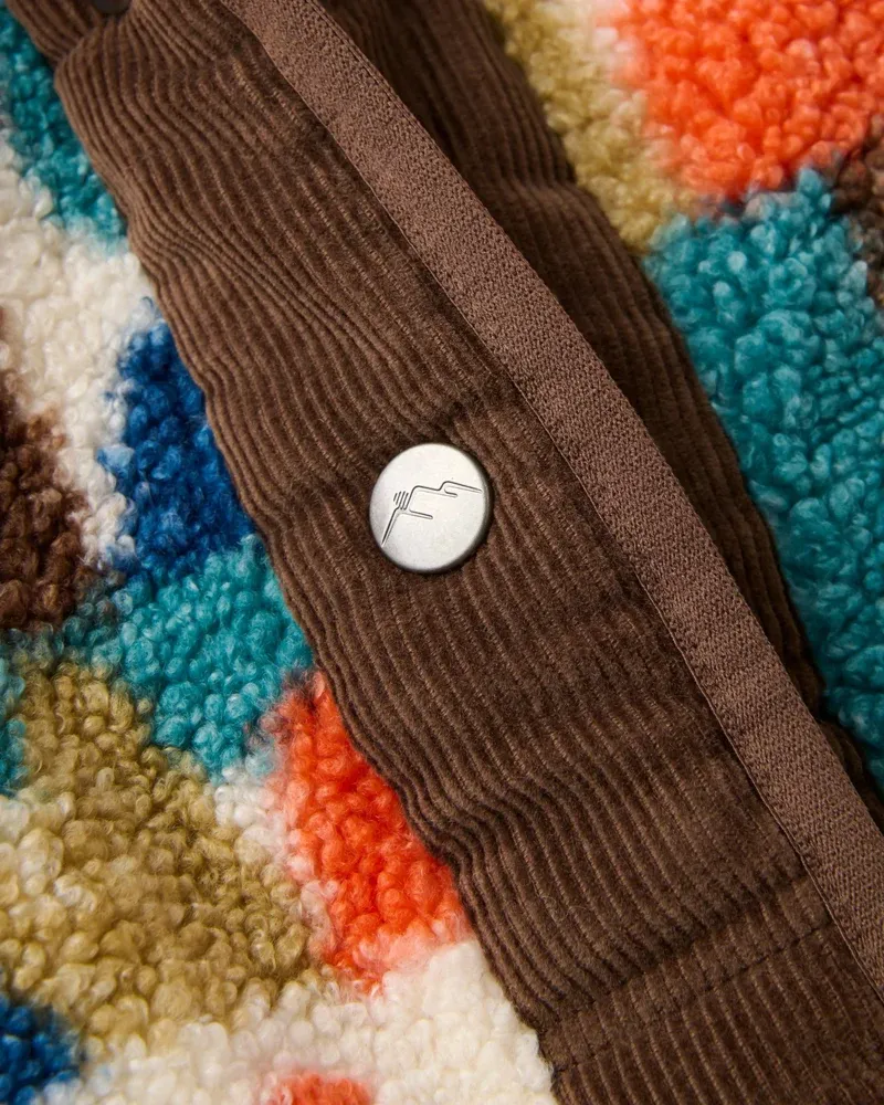Passenger Women's Clover Sherpa Fleece Jacket in Lost On Purpose Pacific Green-2