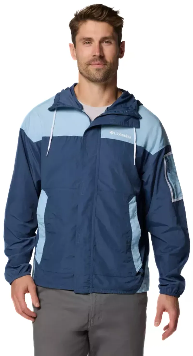 Columbia Men's Challenger II Windbreaker in Dark Mountain/Ripple Blue