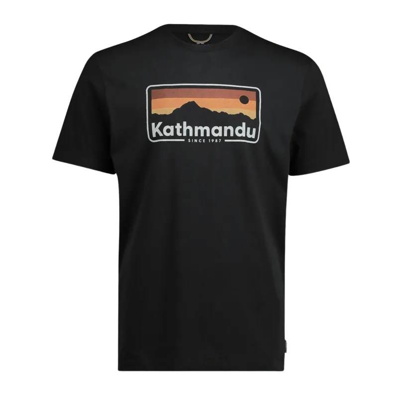 Kathmandu Men's Logo 70's Organic Cotton T-shirt in Black