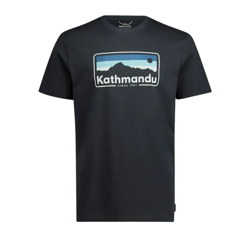 Kathmandu Men's 70's Logo Organic Cotton T-shirt in Midnight Navy