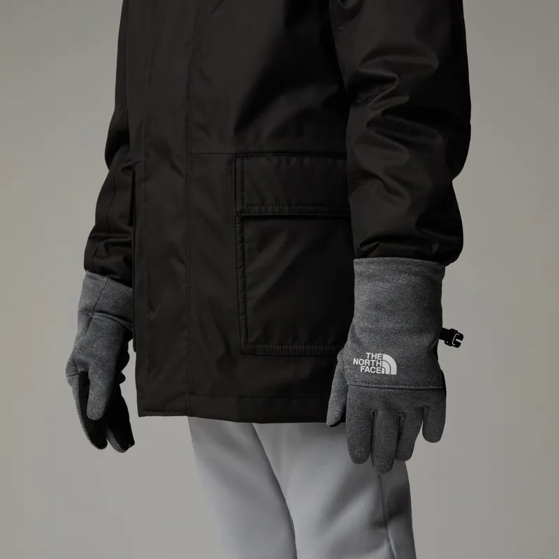 The North Face Kid's Recycled Etip Gloves in Medium Grey Heather-3