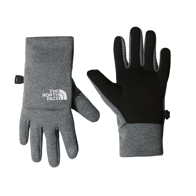 The North Face Kid's Recycled Etip Gloves in Medium Grey Heather