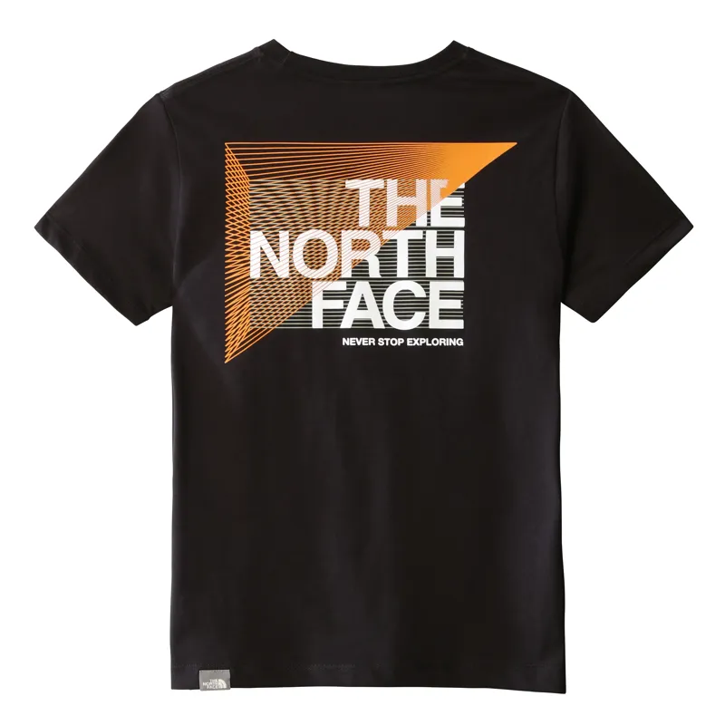 The North Face Boy's Short Sleeve Graphic Tee in TNF Black/Cone Orange-1