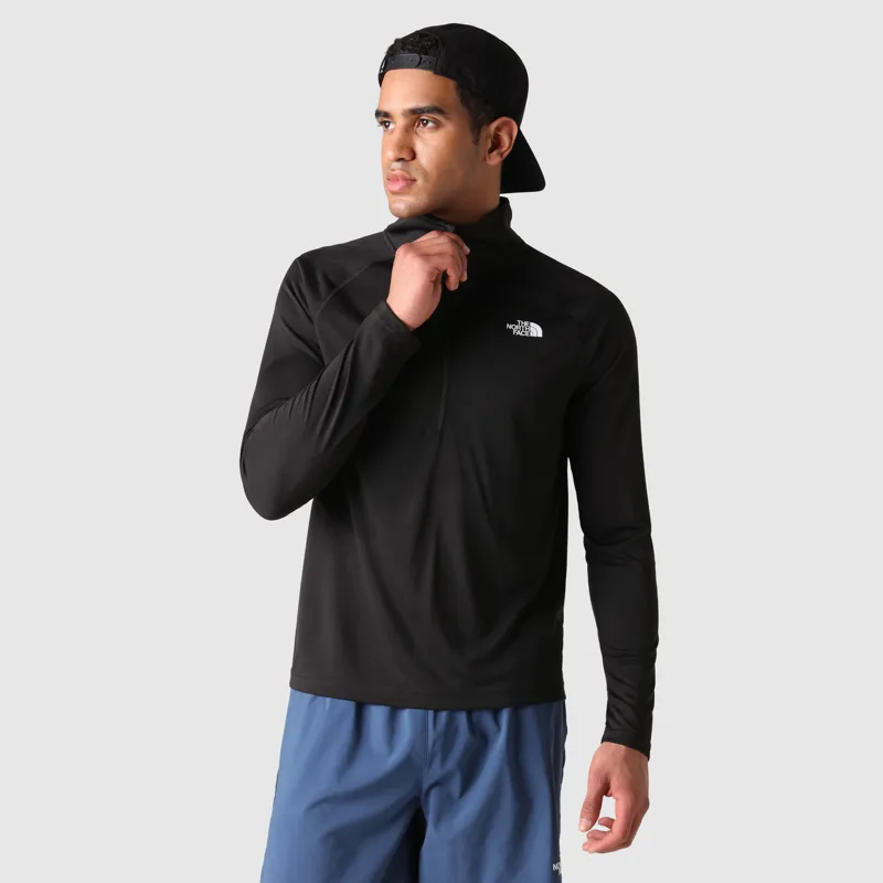 The North Face Men's Flex II 1/4 Zip T-Shirt in TNF Black-2