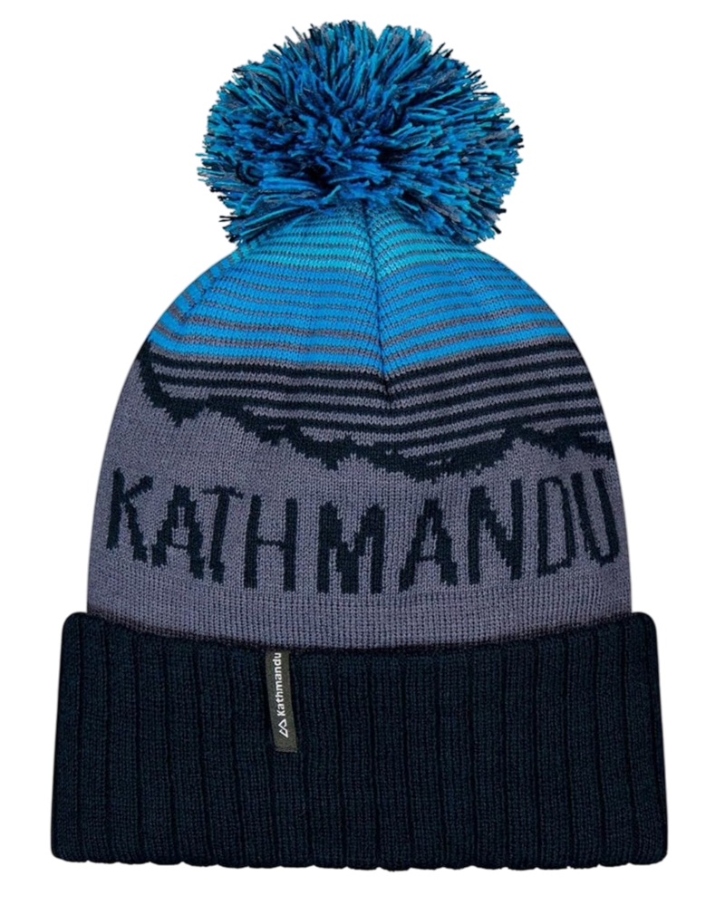 Kathmandu MTN Skies Pompom Beanie in Navy Sea