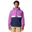 Columbia Men's Spire Valley Hooded Windbreaker in Razzle/Collegiate Navy/White