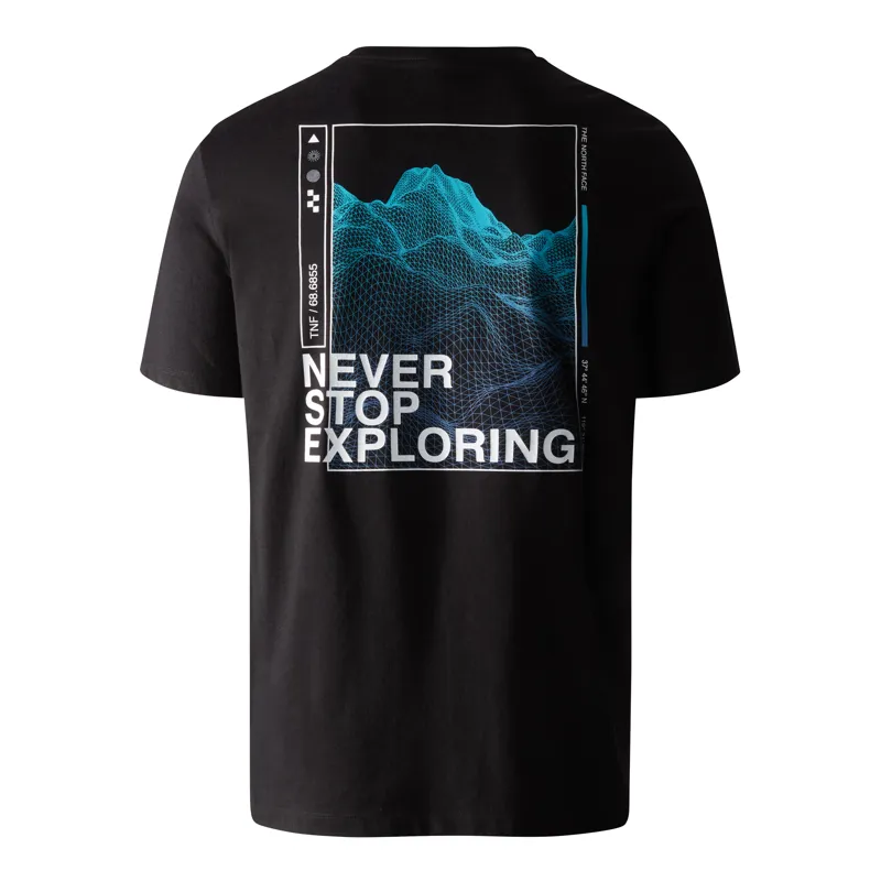 The North Face Men's Foundation Graphic Short Sleeve T-Shirt in Black/Optic Blue-1