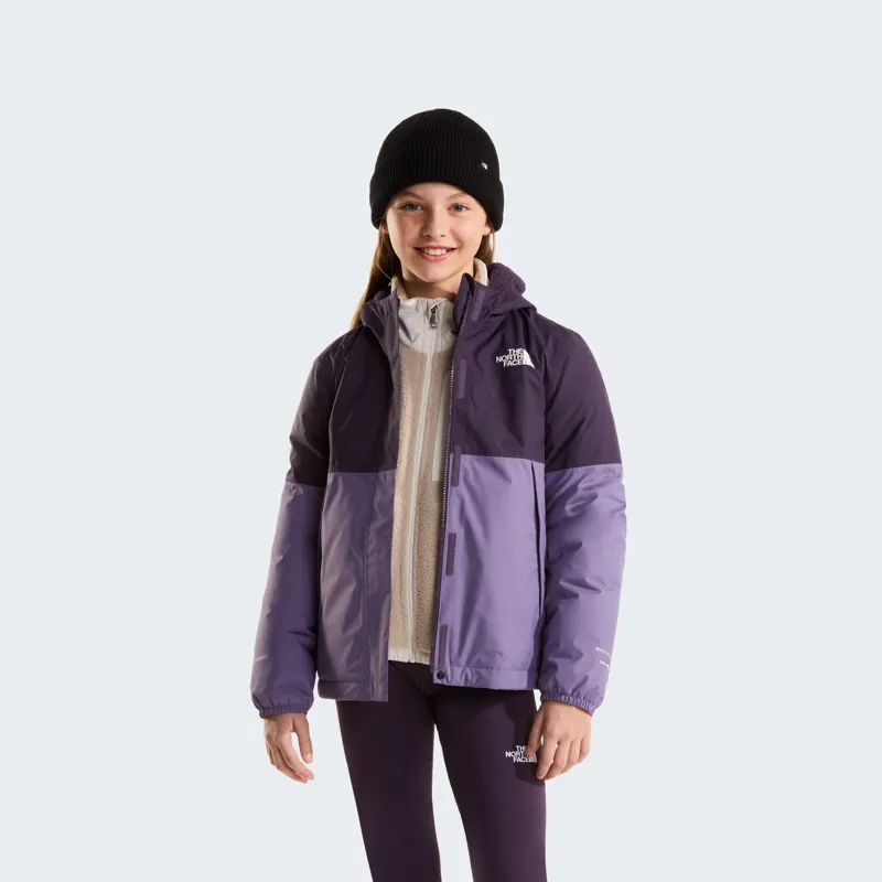 The North Face Kid's Warm Antora Rain Jacket in Endless Dusk/Grey-2