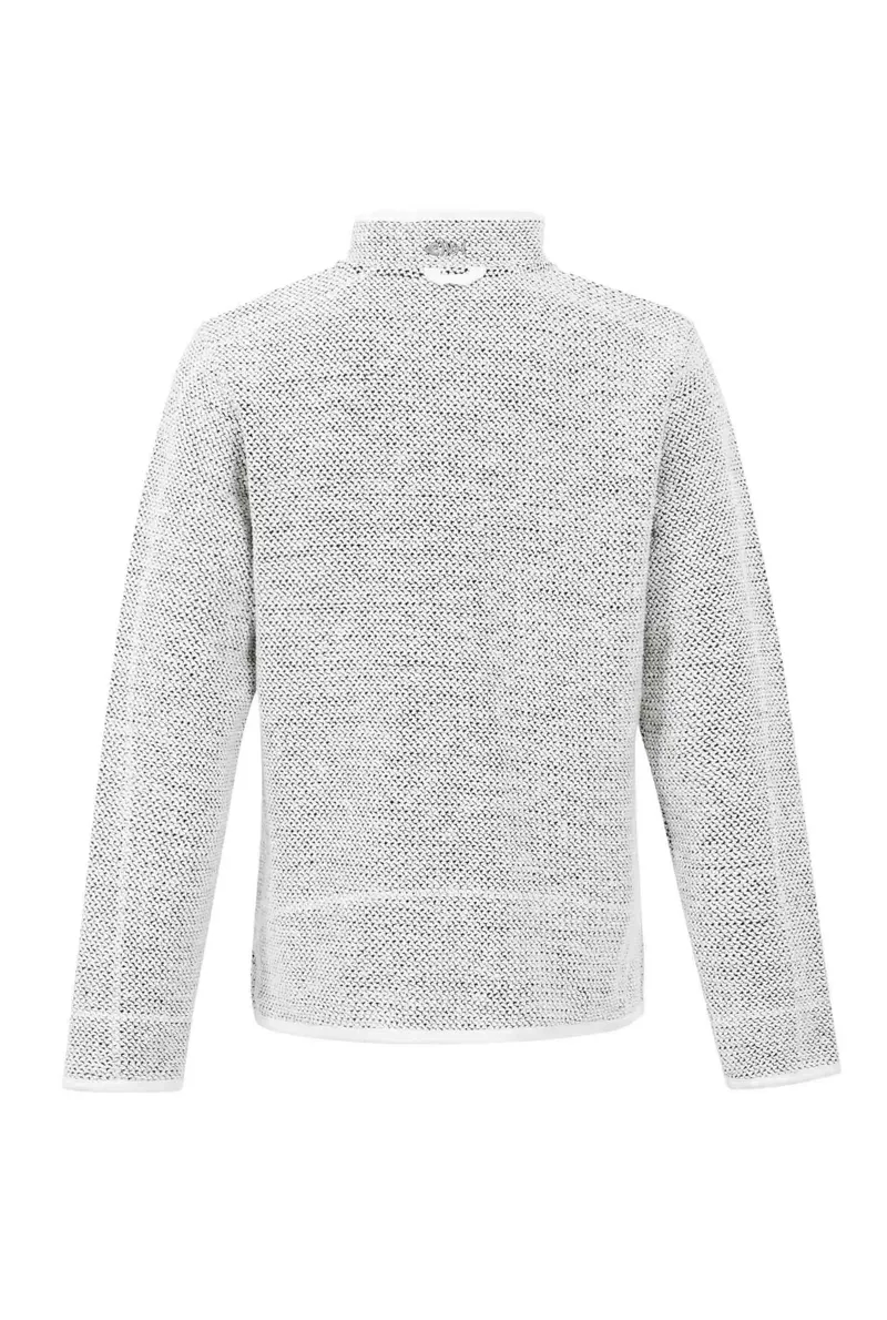 Weird Fish Men's Stern Eco 1/4 Zip Macaroni in Ecru-1