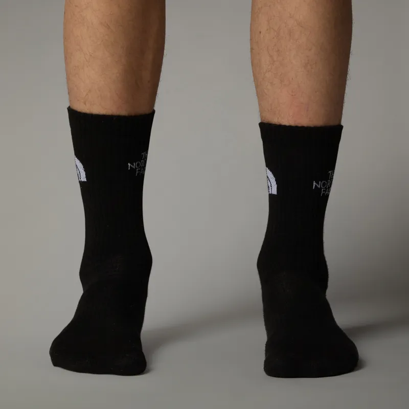 The North Face Unisex Multi Sport Cush Crew 3 Pack Socks in Black-3