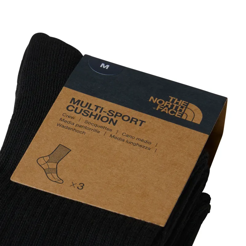The North Face Unisex Multi Sport Cush Crew 3 Pack Socks in Black-2
