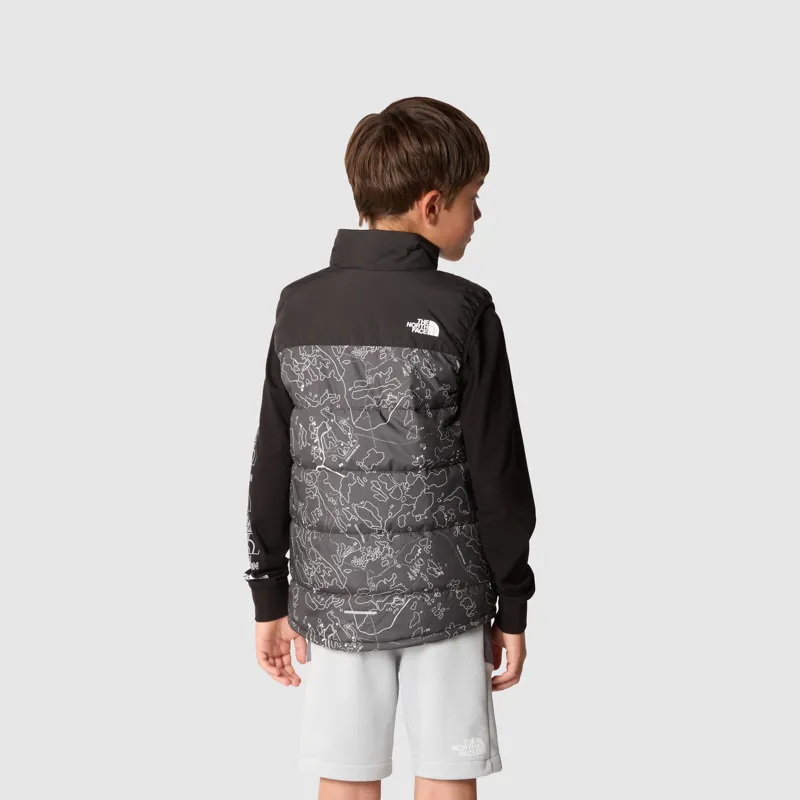 The North Face Teen's Never Stop Synthetic Vest in Print Asphalt/Grey Bouldering-3