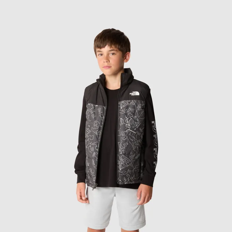 The North Face Teen's Never Stop Synthetic Vest in Print Asphalt/Grey Bouldering-2