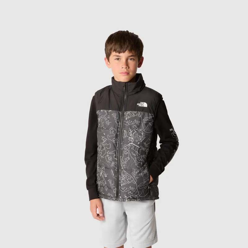 The North Face Teen's Never Stop Synthetic Vest in Print Asphalt/Grey Bouldering-4