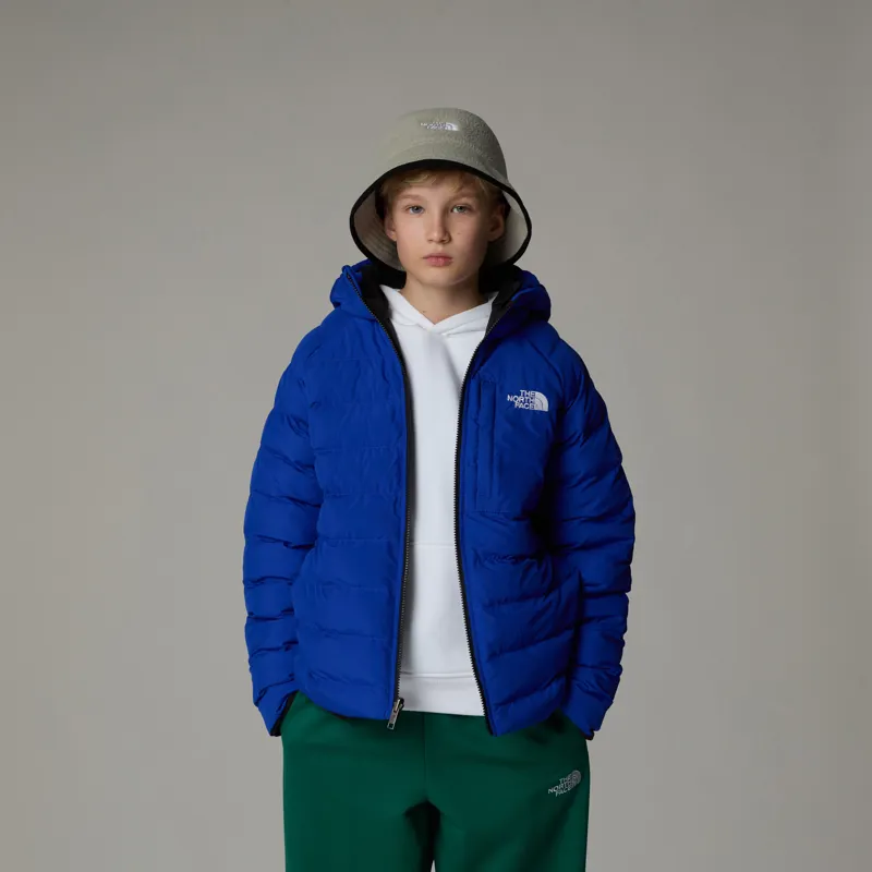 The North Face Kid's Reversible Perrito Hooded Jacket in Blue-5
