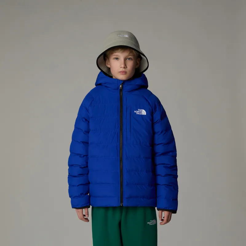 The North Face Kid's Reversible Perrito Hooded Jacket in Blue-3