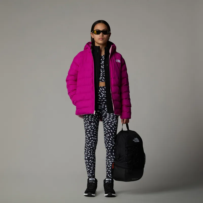 The North Face Kid's Reversible Perrito Hooded Jacket in Deep Mulberry-6