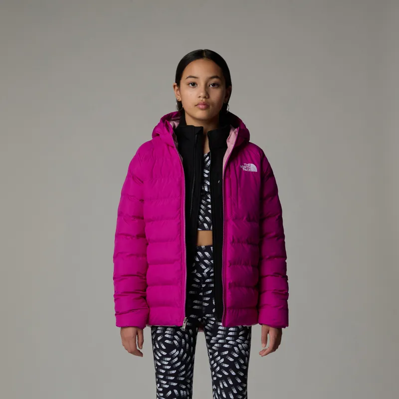 The North Face Kid's Reversible Perrito Hooded Jacket in Deep Mulberry-5