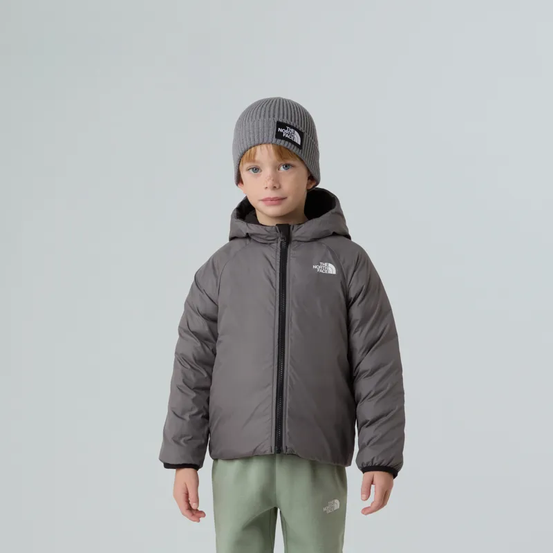 The North Face Kid's Reversible Perrito Jacket in Black/Smoke-5