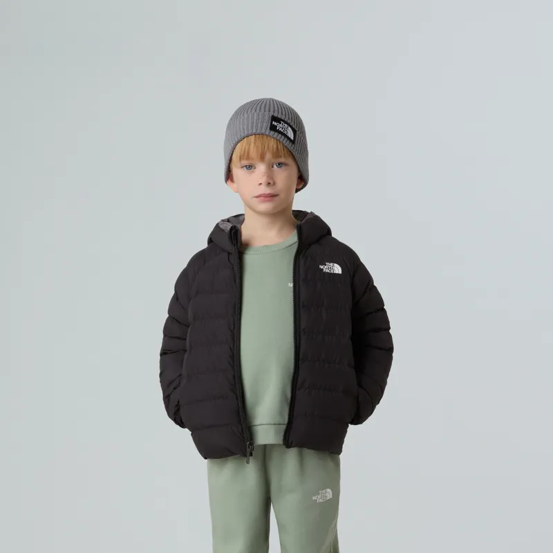The North Face Kid's Reversible Perrito Jacket in Black/Smoke-3