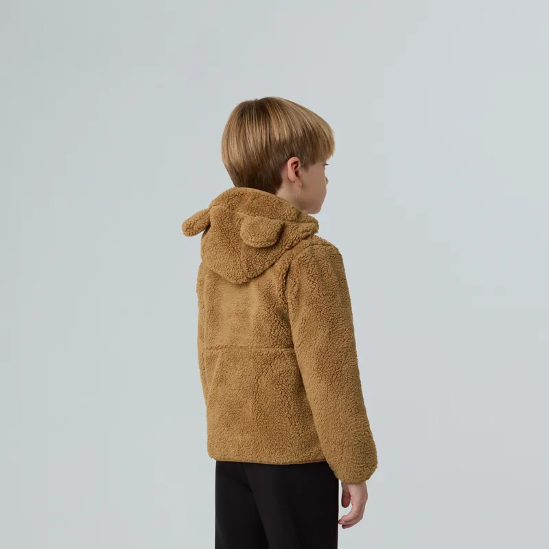 The North Face Kid's Campshire Full-Zip Hooded Fleece in Teddy Brown-3