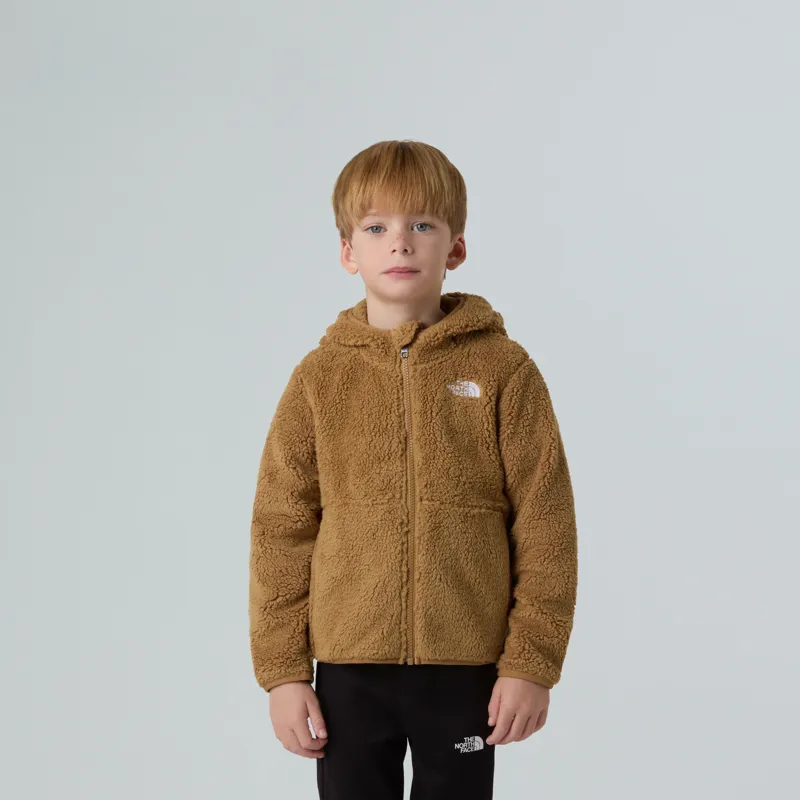 The North Face Kid's Campshire Full-Zip Hooded Fleece in Teddy Brown-4