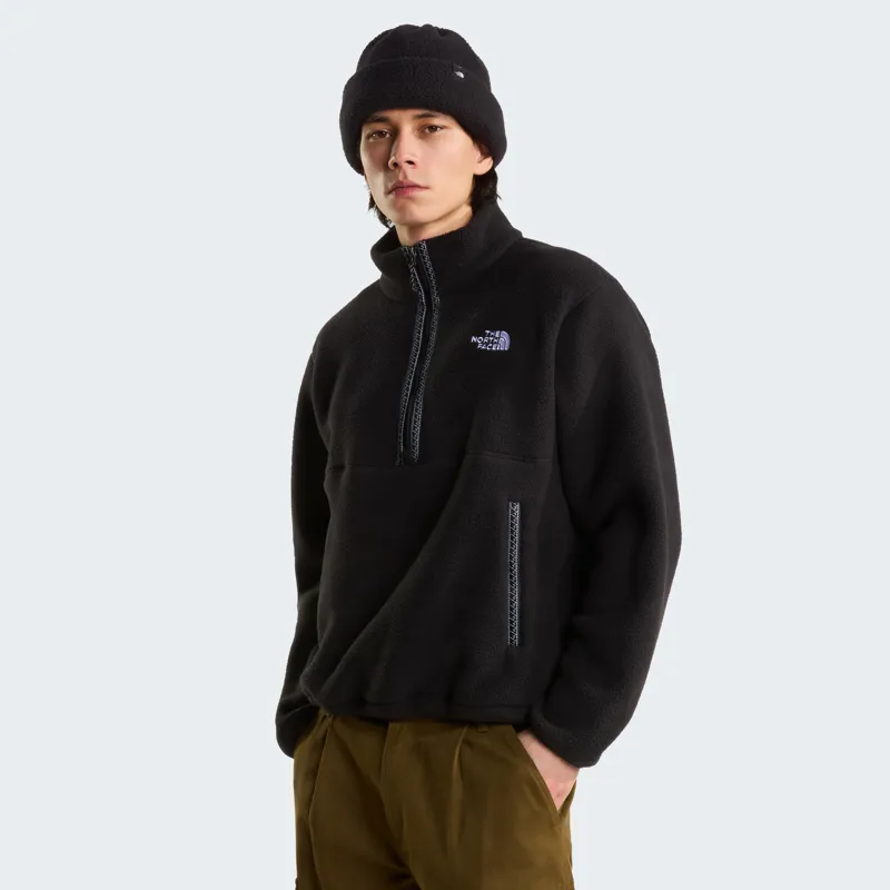 The North Face Men's Fleeski 1/4 Zip Pullover Fleece in Black/Black-2