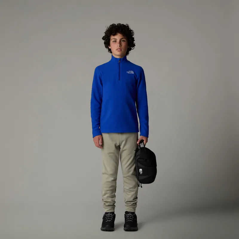 The North Face Teen's Glacier 1/4 Zip Pullover in Blue-2
