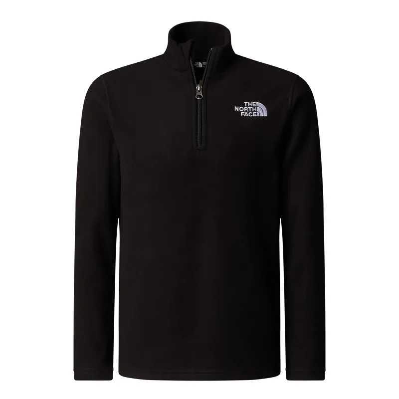 The North Face Teen's Glacier 1/4 Zip Pullover in Black
