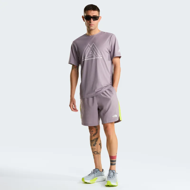The North Face Men's 24/7 Colour Block Shorts in Transcendent Grey/Fizz Lime-3