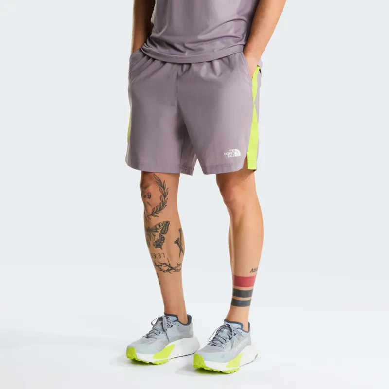 The North Face Men's 24/7 Colour Block Shorts in Transcendent Grey/Fizz Lime-2