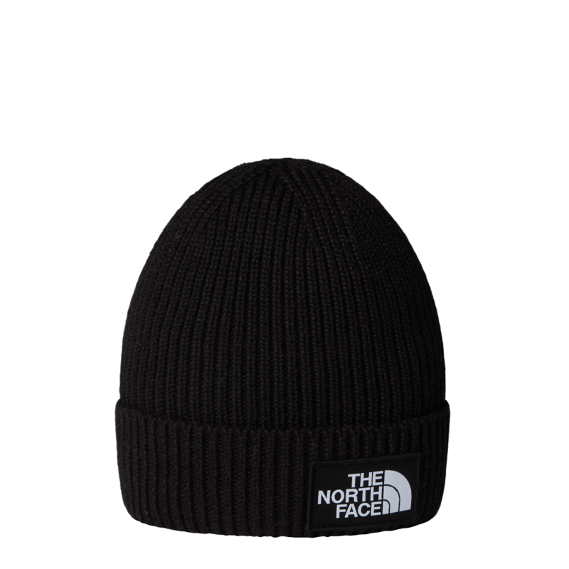 The North Face Kid's Logo Box Cuffed Beanie in Black