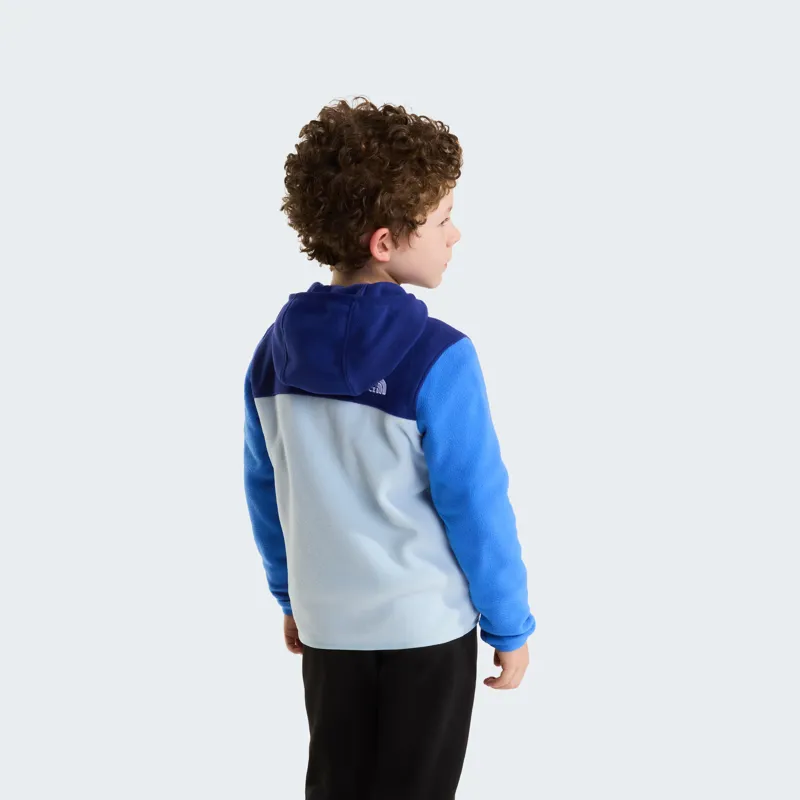 The North Face Kid's Glacier Full-Zip Hooded Fleece in Bold Blue/Polar-3