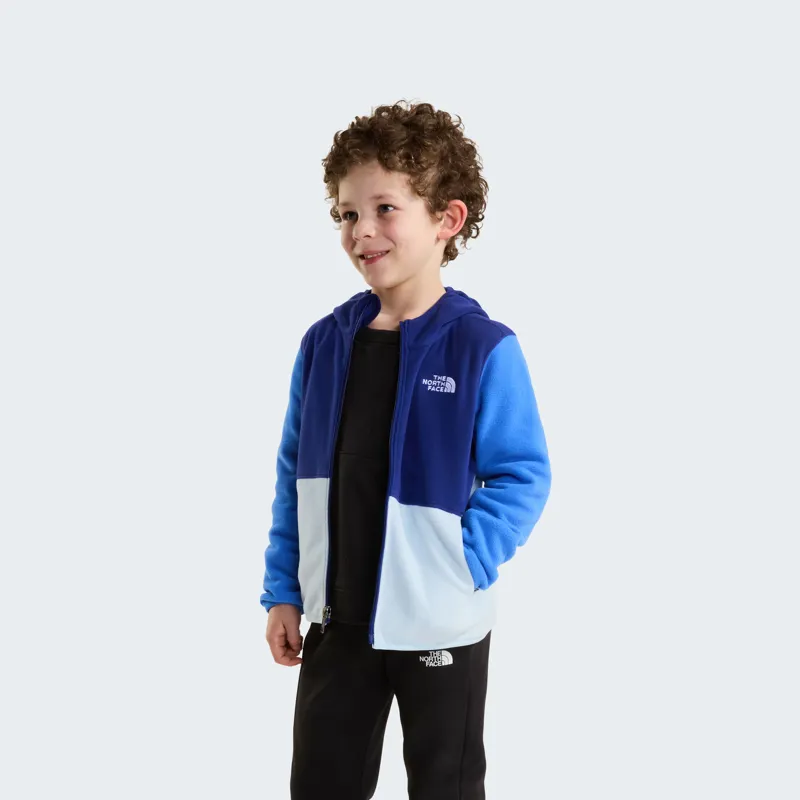 The North Face Kid's Glacier Full-Zip Hooded Fleece in Bold Blue/Polar-2