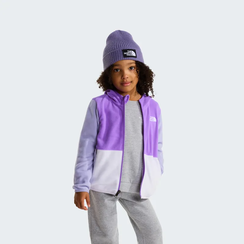 The North Face Kid's Glacier Full-Zip Hooded Fleece in Elevation Purple-2