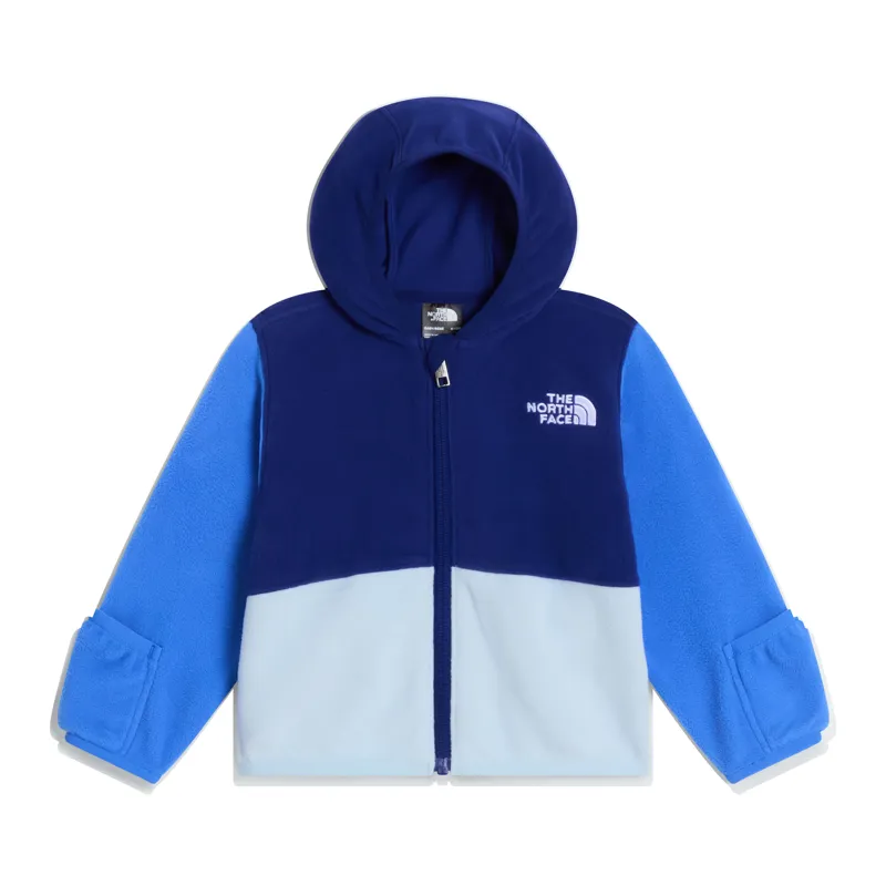 The North Face Baby's Glacier Full-Zip Hooded fleece in Bold Blue/Polar