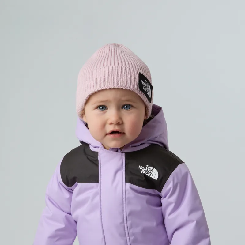 The North Face Baby Logo Box Beanie in Pale Blossom-2