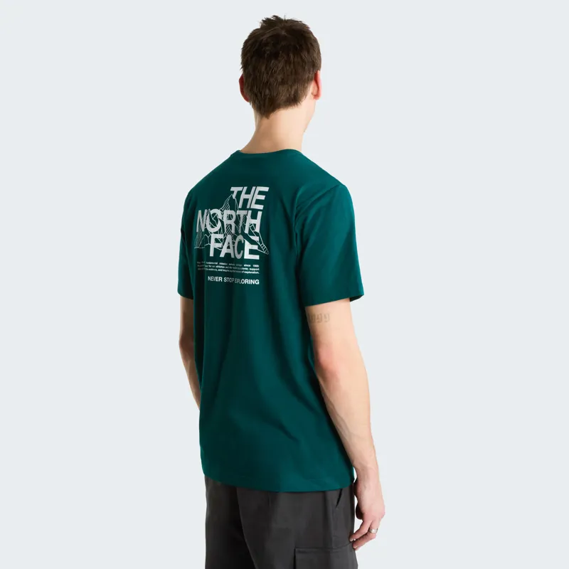 The North Face Men's Mountain Sketch Reg Tee in Pacific Teal-3