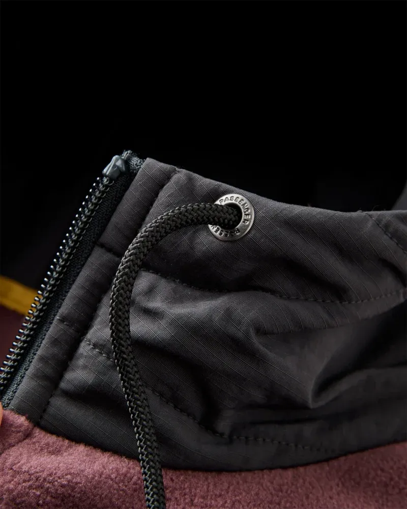 Passenger Men's Woodland Full Zip Hooded Polar Fleece in Brambleberry/Slate Grey-3