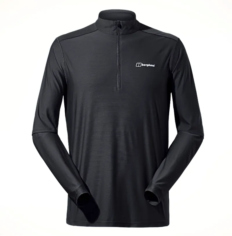 Berghaus Men's 24/7 Tech Tee Long Sleeve Half Zip in Black