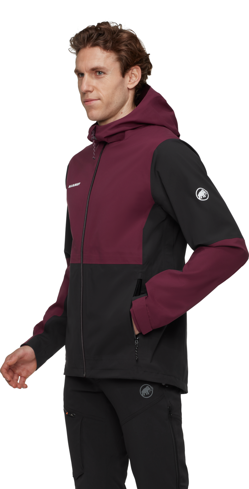 Mammut Men's Linard Guide HS Hooded Jacket in Black/Vin-2