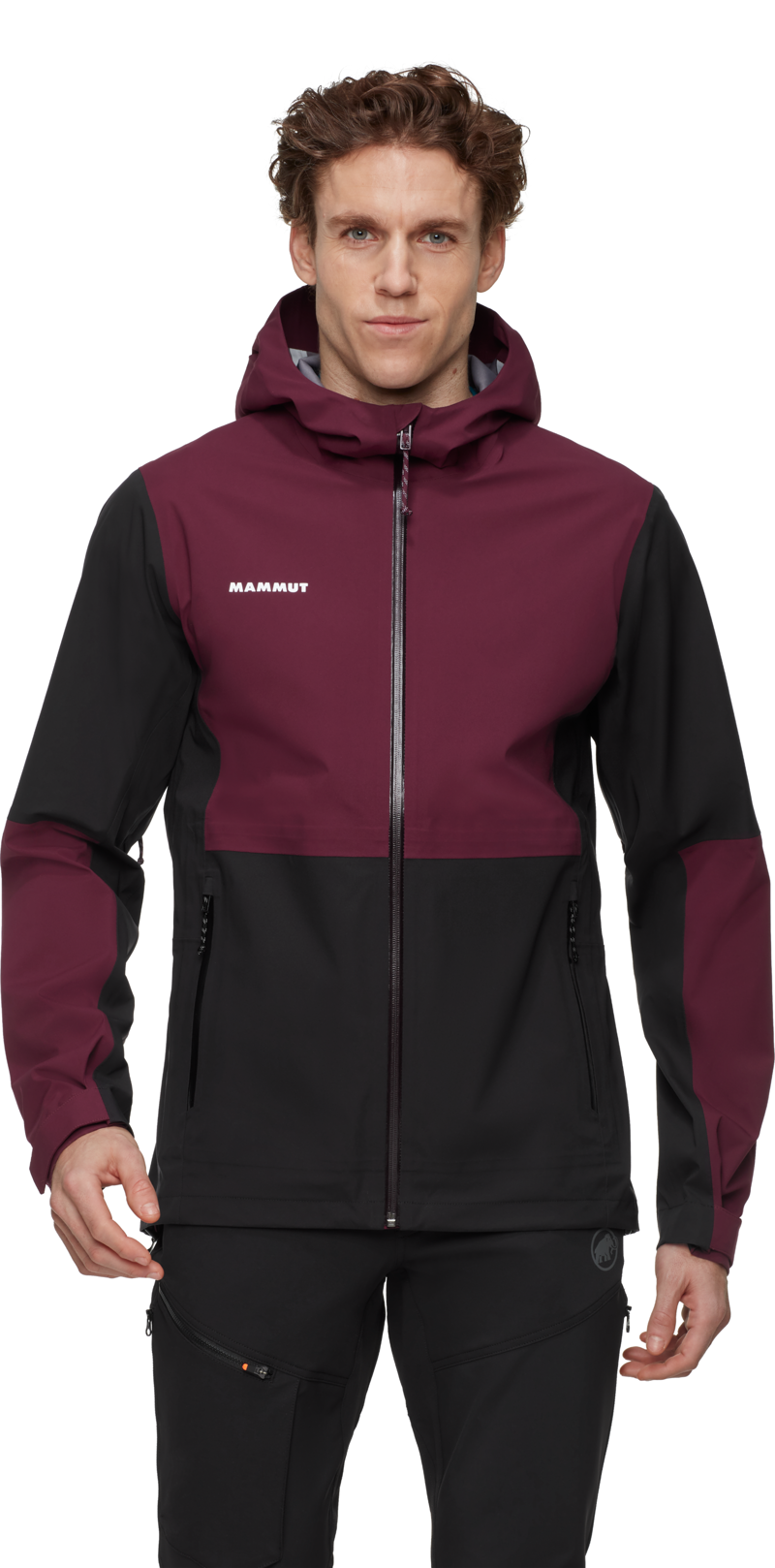 Mammut Men's Linard Guide HS Hooded Jacket in Black/Vin-1