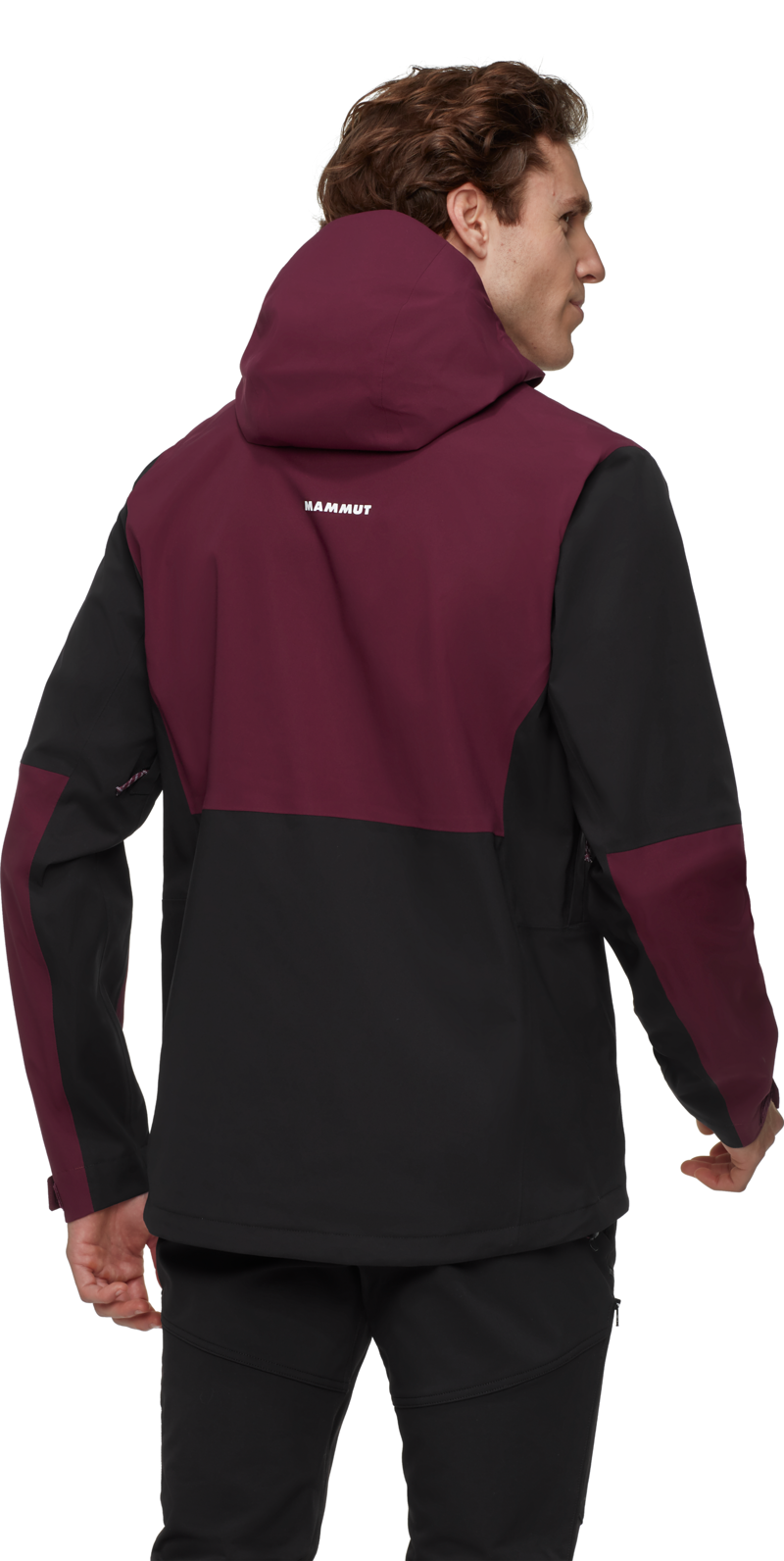 Mammut Men's Linard Guide HS Hooded Jacket in Black/Vin-3