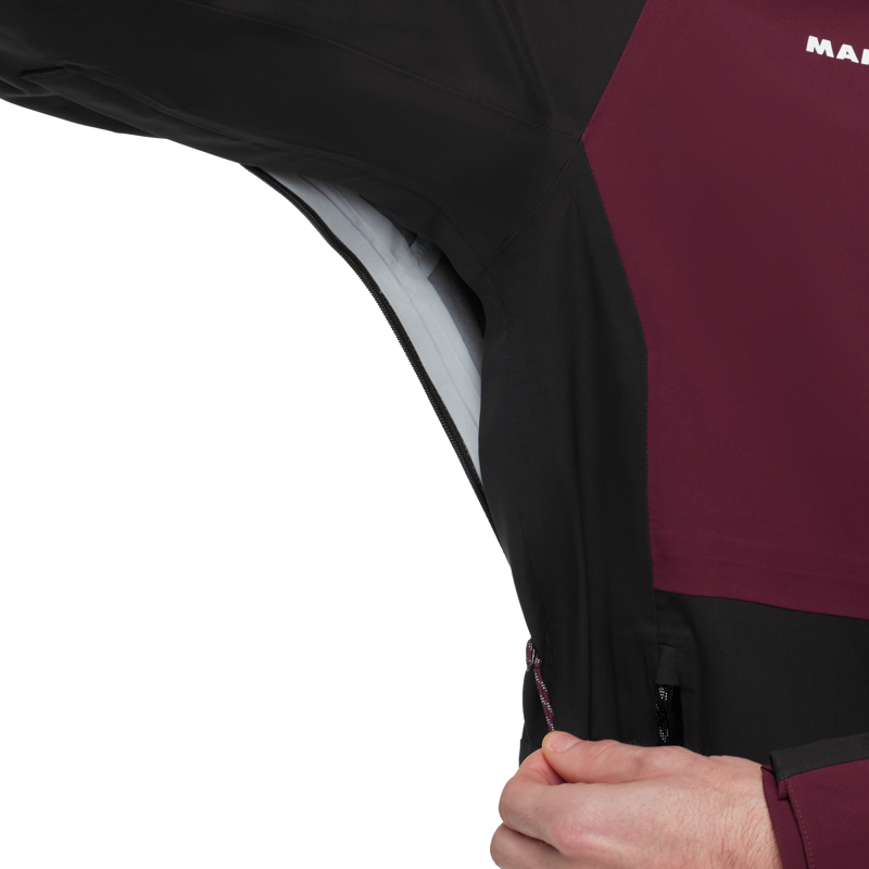 Mammut Men's Linard Guide HS Hooded Jacket in Black/Vin-5