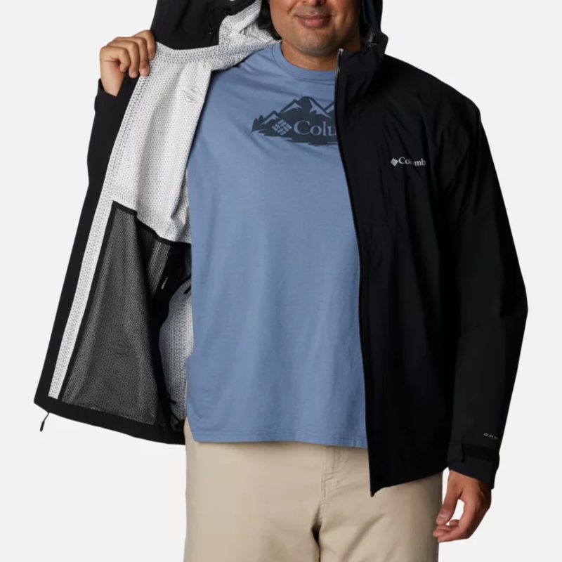 Columbia Men's Ampli-Dry Waterproof Shell Jacket in Black - Extended Sizes-3